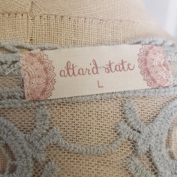 Altar'd State Mint Green Lace Boho Keyhole Top - Picture 6 of 6